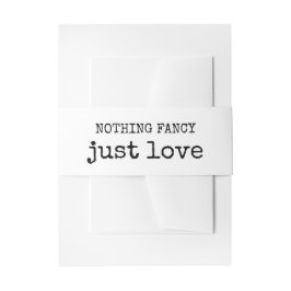Niets Fancy Gewoon Liefde Typewriter Stijl Bruilof Uitnodigingen Wikkel