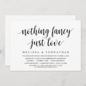 Niets Fancy, gewoon liefde, weddenschap, eten Kaart (Voorkant / Achterkant)