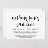 Niets Fancy, gewoon liefde, weddenschap, eten Kaart (Voorkant / Achterkant)