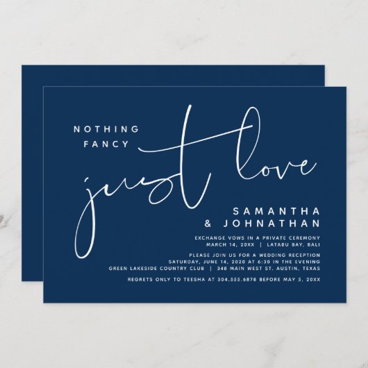 Niets Fancy, gewoon liefde, weddenschap  Kaart (Voorkant / Achterkant)