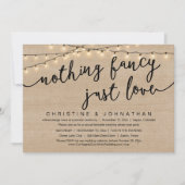 Niets Fancy, gewoon liefde, weddenschap Kaart (Voorkant)