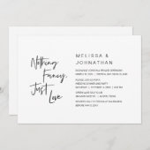 Niets Fancy, gewoon liefde, weddenschap Kaart (Voorkant / Achterkant)