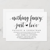 Niets Fancy, gewoon liefde, weddenschap Kaart (Voorkant / Achterkant)