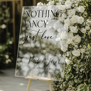 Niets Fancy gewoon Liefde Weddenschap Welkom Acryl Bord