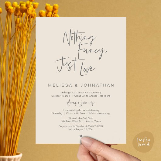 Niets Fancy, gewoon liefde, weddenschappen eten et Kaart