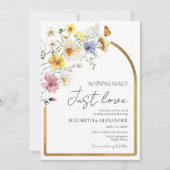 Niets Fancy gewoon liefde | Wildflower Boho bruilo Kaart (Voorkant)