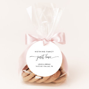 Niets Fancy gewoon liefdesweddenschappen Ronde Sticker