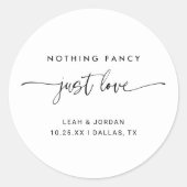 Niets Fancy gewoon liefdesweddenschappen Ronde Sticker (Voorkant)