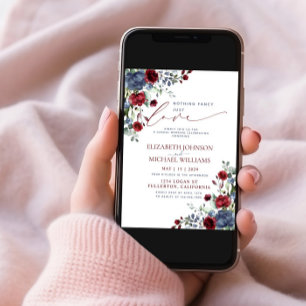 Niets Fancy gewoon Love Blue Burgundy Casual Foto Kaart