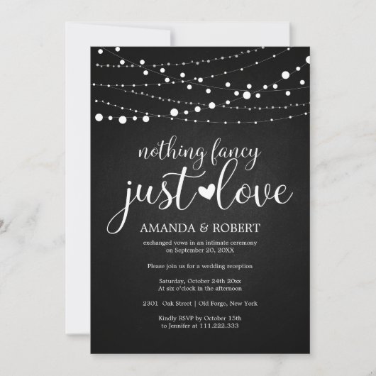 Niets Fancy gewoon Love Chalk Wedding Invitations Save The Date (Voorkant)