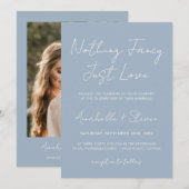 Niets Fancy gewoon Love Dusty Blue Weduwfoto Kaart (Voorkant / Achterkant)