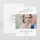 Niets Fancy gewoon Love Photo Elopement Kaart (Voorkant / Achterkant)