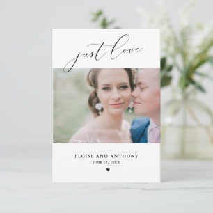 Niets Fancy gewoon Love Photo Elopement Kaart