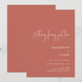 Niets Fancy gewoon Love Terracotta Wedding Kaart (Voorkant / Achterkant)