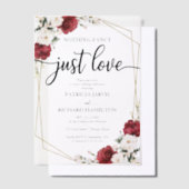 Niets Fancy gewoon Love Weddenschap Burgundy Geome Vellum Uitnodigingen (Offset)