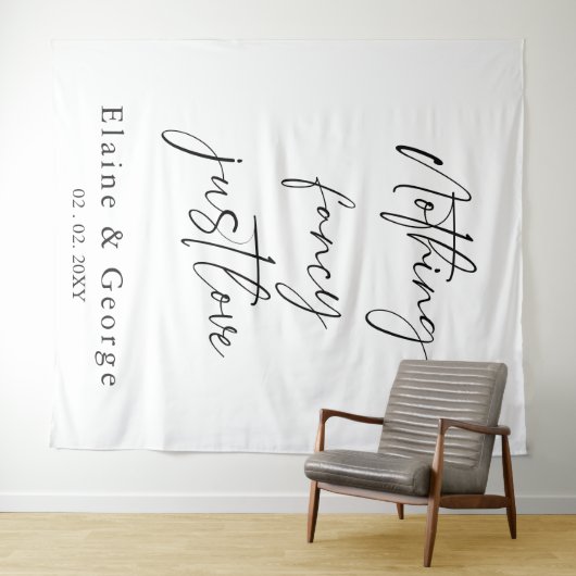 Niets Fancy gewoon Love Weddenschap Foto Backdrop Wandkleed (In Situ (horizontaal))