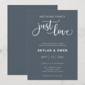 Niets Fancy gewoon Love Wedding Invitation Kaart (Voorkant / Achterkant)