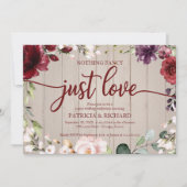 Niets Fancy gewoon Love Wedding Rustic Wood Kaart (Voorkant)