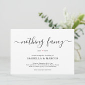 Niets Fancy gewoon Love Wedding Uitnodiging (Staand voorkant)