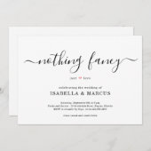 Niets Fancy gewoon Love Wedding Uitnodiging (Voorkant / Achterkant)