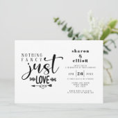 Niets Fancy gewoon Love Wedding Uitnodiging (Staand voorkant)