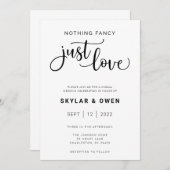 Niets Fancy gewoon Love Wedding Uitnodiging (Voorkant / Achterkant)