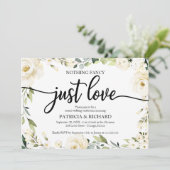 Niets Fancy gewoon Love Wedding White Cream Floral Kaart (Staand voorkant)