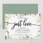 Niets Fancy gewoon Love Wedding White Cream Floral Kaart (Voorkant / Achterkant)