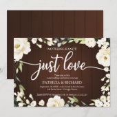 Niets Fancy gewoon Love Wedding White Floral Kaart (Voorkant / Achterkant)