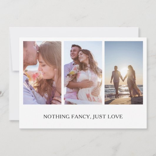 Niets Fancy gewoon van de Foto Collage Elopement Aankondiging (Voorkant)