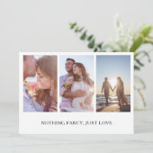Niets Fancy gewoon van de Foto Collage Elopement Aankondiging (Staand voorkant)