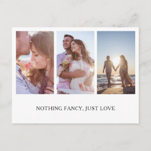 Niets Fancy gewoon van de Foto Collage Elopement Aankondigingskaart