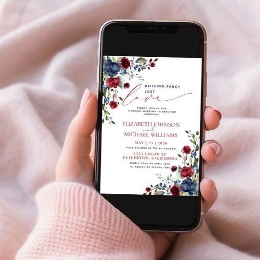 Niets Fancy gewoon van de marine Blue Burgundy Kaart