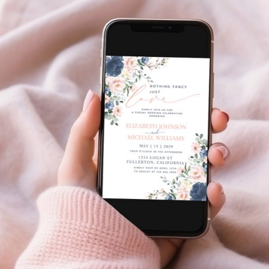 Niets Fancy, gewoon van Dusty Blue Blush Wedding Kaart