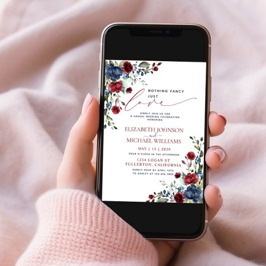 Niets Fancy gewoon van Navy Blue Burgundy Foto Kaart