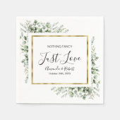 Niets Fancy Greenery Gold Wedding Servet (Voorkant)