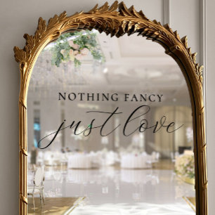 Niets Fancy, hou gewoon van chique zwarte script b Raamsticker