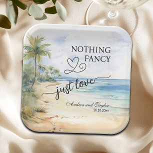 Niets Fancy, hou gewoon van een elegante bruiloft Papieren Bordje