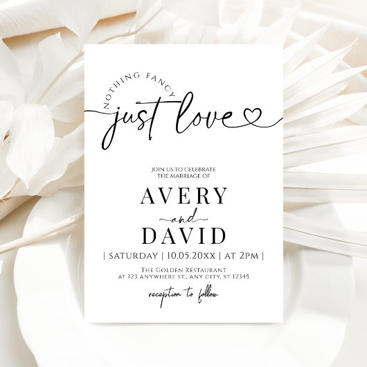 Niets Fancy, hou gewoon van een minimale bruiloft Kaart
