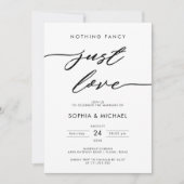 Niets Fancy, hou gewoon van een minimale huwelijks Kaart (Voorkant)