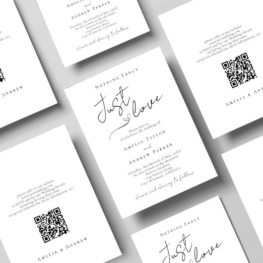 Niets Fancy, hou gewoon van elegante QR-code bruil Kaart