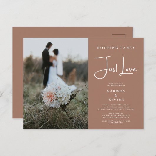 Niets Fancy, hou gewoon van Mocha Mousse Briefkaart (Voorkant / Achterkant)