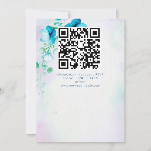 Niets fancy houdt gewoon van blauwe blauwgroen blo kaart (Achterkant)