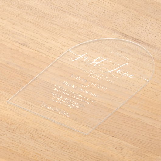 Niets Fancy is gewoon liefde grillige script bruil Acryl Uitnodigingen (Laagn)