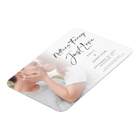 Niets Fancy Liefde Foto opslaan Datum Magneet (Linkerzijde)