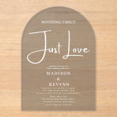 Niets Fancy Liefde Weddenschap Acryl Uitnodigingen (Voorkant)