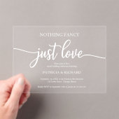 Niets Fancy Liefde Weddenschap Acryl Uitnodigingen (Insitu (Draagbaar))