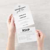 Niets Fancy Liefde Weddenschap All In One Uitnodiging (Afscheurbaar)