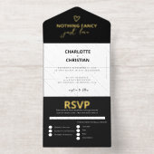 Niets Fancy Liefde Weddenschap All In One Uitnodiging (Binnenkant)