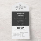 Niets Fancy Liefde Weddenschap All In One Uitnodiging (Binnen)